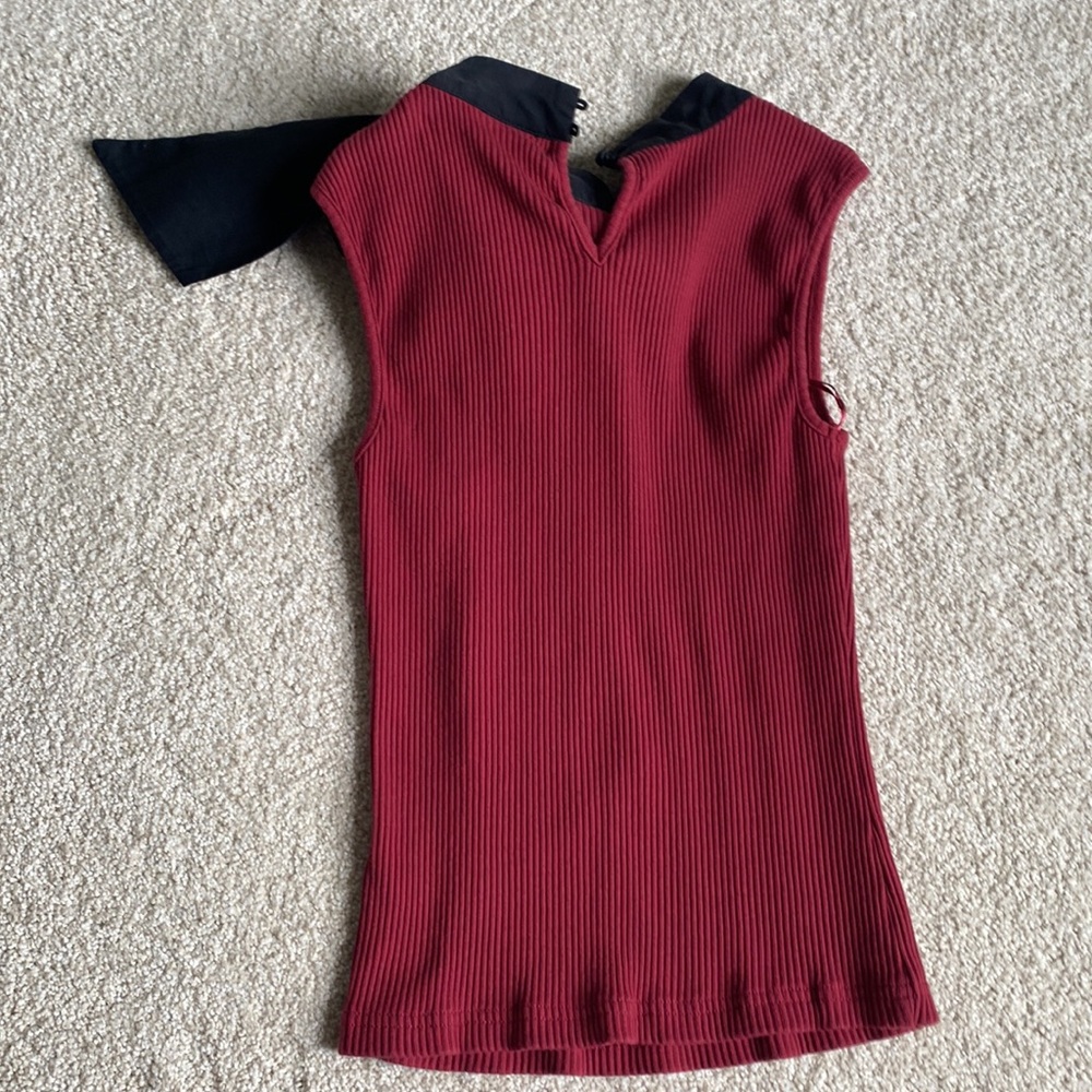 Dolan Tie Neck Ribbed Shell Blouse - Picture 9 of 11